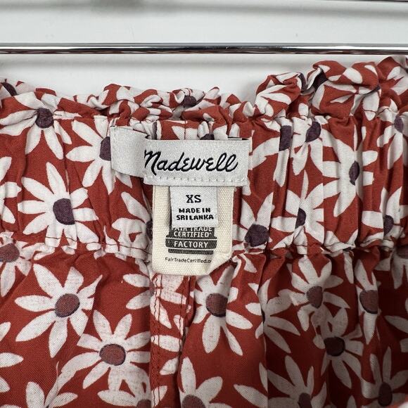 Madewell Size XS Paperbag Button-Front Mini Skirt in Falling Daisies Knee Length - Picture 7 of 9